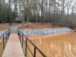 granite steps with ramp