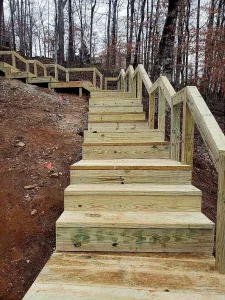 wood steps platform