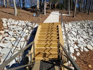 wood steps and ramp